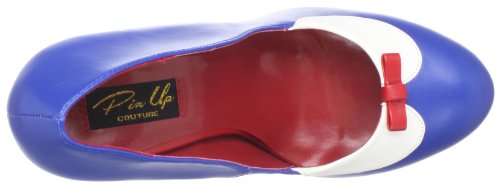 Pleaser Women\'s Smitten-05/NBW Spectator Pump,Navy-Blue White Pu,8 M US - Thumbnail 2