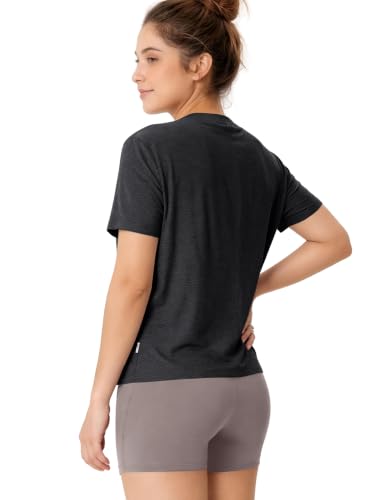 Image of ODODOS Women's Performance Cropped Tee Ultra Soft odSTRATUM Tech Short Sleeve Relaxed Top Crew Neck T-Shirts