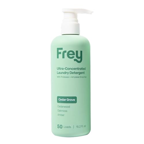 FREY Concentrated Liquid Laundry Detergent, Sensitive Skin, 50 Loads (2, Cedar Grove)