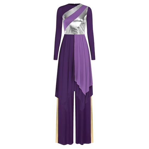 Robe de danse à manches longues et pantalon métallique pour l'adoration