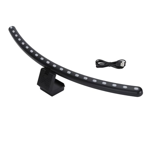 FUZHUI LED Monitor Light Bar Curved, Eye Caring Angle Adjustable, Touch Control, USB Powered Reading Light for Office and Gaming