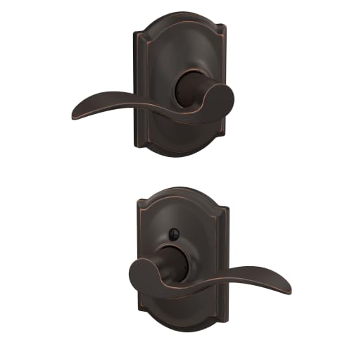 SCHLAGE Accent Hall/Closet Passage Door Handle, Reversible, Aged Bronze