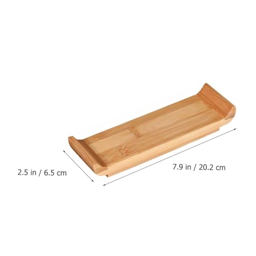 Plato japonés de sushi pequeño de madera OUNONA miniatura 2