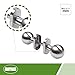 Amig - Set of Swivel Knobs for Doors Mod. 11ALGR | ø62 x 77 mm | With Rosette Trim | Ergonomic Grip | Includes Anti-Theft Screws | No Spring | Stainless Steel 18/8 Matt