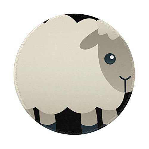 Tapis de souris rond mouton antidérapant avec surface imperméable