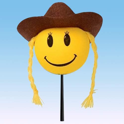 Happyballs Cute Happy Smiley Cowgirl Car Antenna Topper/Auto Mirror Dangler/Dashboard Accessory #TOP7