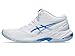 ASICS Women's Netburner Ballistic FlyteFoam Mid Top 3 Volleyball Shoes, 7.5, White/Blue Coast