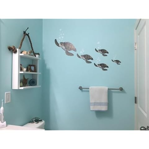 Sea Turtle Family Wall Decals for Kids Room Cover