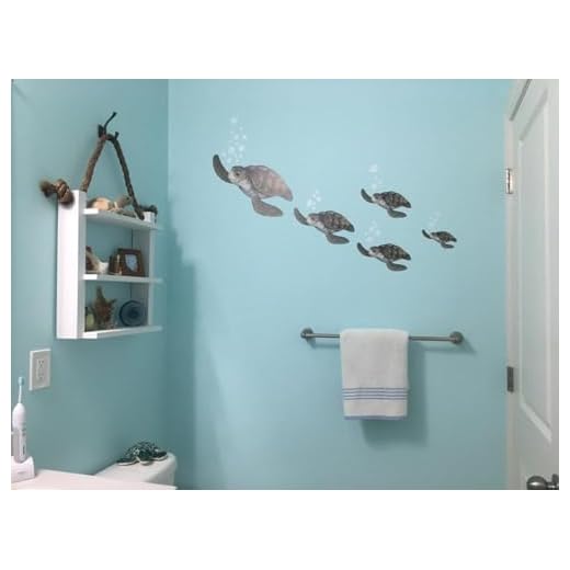Sea Turtle Family Ocean Wall Decals, Dolphin Fish, Undersea Decor Stickers for Kids Room Underwater Sea Wall Stickers, Boys Girls Toddler Baby Nursery Bedroom, Playroom, Bathroom (Sea Turtle Family)