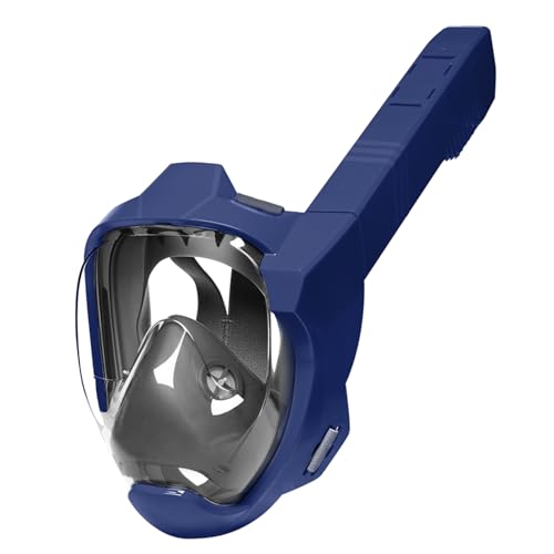 Lynqeeh Maschera da snorkeling integrale a 180 gradi, vista panoramica, anti-appannamento e anti-perdite, sistema di respirazione Dry Top, comoda vestibilità ergonomica, per snorkeling, nuoto,