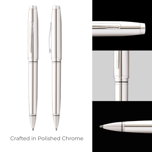Image of Cross Coventry Gunmetal Gray Ballpoint Pen with Chrome Trim - Refillable, Medium Point, Black Ink, Luxury Gift Box