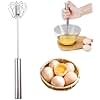 Stainless Steel Semi-Automatic Whisk, 2025 New Hand Push Rotary Whisk Blender, Versatile Milk Frother, Hand Push Mixer Stirrer for Blending, Whisking, Beating and Stirring (10IN)