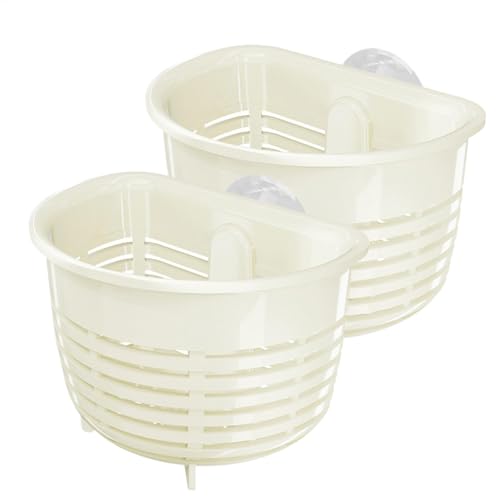 Kitchen Sink Vegetable Washing Basket, Suction Cup Fruit Washing Basket, Space Saving Organizer, Lightweight Hollow, Small Storage with Cups for Vegetables, Use, 7 x 7,2 x 10,2 cm