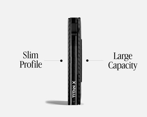 TITAN X Bifold Wallet | Slim Metal Leather with Cash Strap | Pop Up Card Access, ANTI-RFID (Carbon Fiber)4