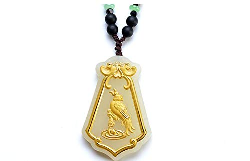 Pendentif en jade de Hetian incrusté d'or le cadeau de bijoux idéal pour anniversaire