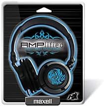 Maxell 190265 Fold Up Wired Lightweight Soft Comfort Extra Large 40mm Long Wear Headphones Amplified-Blue