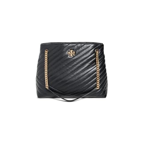Tory Burch Women's Kira Chevron Tote, Black, One Size Cover