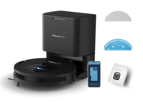 Rowenta X-PLORER Serie85+, Aspirateur robot laveur, 6000Pa, Détection laser 360°, Vidage automatique de la poussière, RR87D5FE, Noir