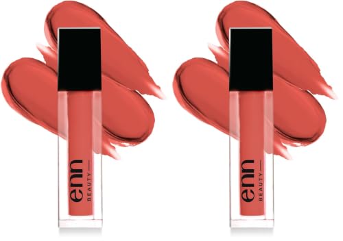 Image of Enn Beauty Semi Matte Pink Liquid Lipstick, Long Lasting Waterproof Non Transfer Smudge Proof, Naked Nutella - 1.5ml (Pack of 2)