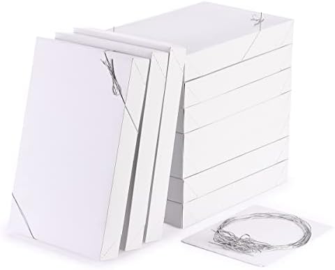 MPFY- White Shirt Gift Wrap Boxes with Tissue Paper and Wrapping Band,10 Pack, White, 15”x9.5"x2", Gift Box, Gift Boxes with Lids, Gift Boxes for Presents, White Box, Box for Gift, Wedding Gift Box
