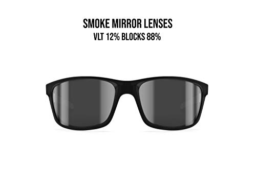 Bertoni Sport Sunglasses For Cycling Ski Running Motorcycle - Alien Italy - Sporting Wraparound Windproof Glasses (Shiny Black - Grey Lens Flash Mirrored) #TOP1