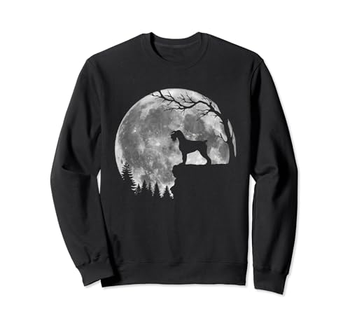 Schnauzer - Disfraz de perro con silueta de luna divertido y perezoso para Halloween Sudadera