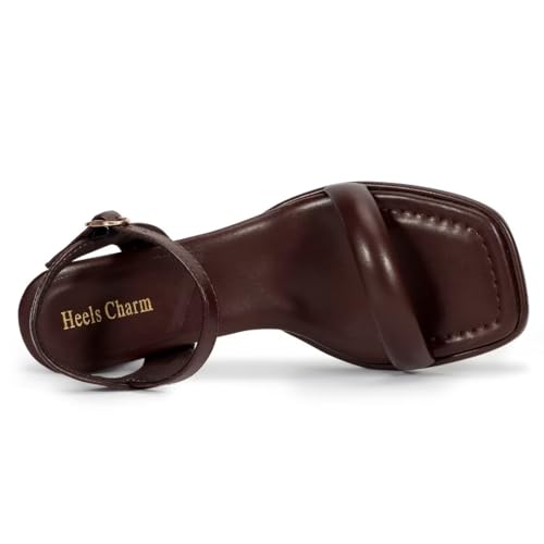 Heels Charm Women's Chunky Block Heeled Sandals 2.56 Inches Open Toe Ankle Strap Block High Heel Sandal Dress Dancing Sandals Daily Work Party Shoes3