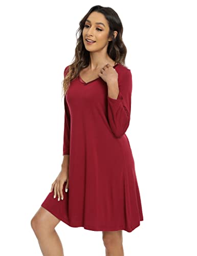 Image of GYS Womens Bamboo Viscose Nightgown Super Soft Lightweight Night Shirts for Sleeping