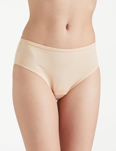 Image of Amazon Brand - Symbol Women Cotton Stretch Mid Waist High Coverage Hipster with Concealed Waistband (Available in Plus Sizes)