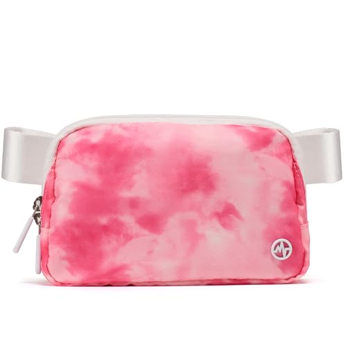 Image of Pander Two Way Zipper Fanny Pack Nylon Everywhere Belt Bag for Women, Water Repellent Waist Packs, Crossbody Bags with Adjustable Strap (Cloud Pink)