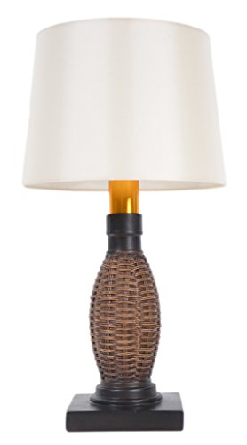 Torch Light AB-OW1313B Wireless All Weather Wicker Table Lamp, Antique Bronze