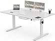 Devoko Höhenverstellbar Schreibtisch 160x80cm mit USB-C Ladeanschluss, Mobiler Elektrisch Computertisch mit Kabel Management Tray und 3-Funktions-Memory, Weiß