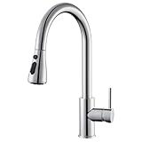 CECIPA Robinet de cuisine avec douchette extensible haute pression pour évier de cuisine, mitigeur pivotant avec tuyau, mitigeur à robinetterie, chromé