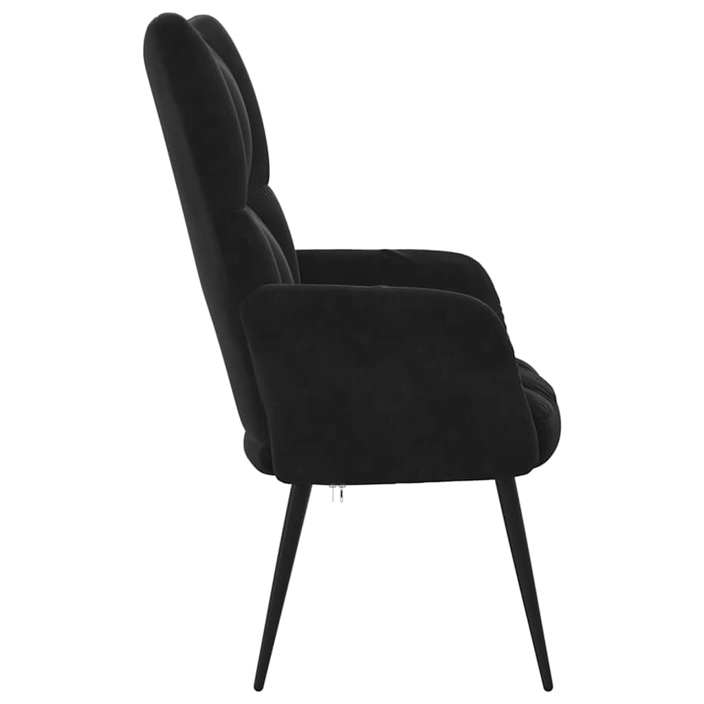 vidaXL Fotel, czarny, obity aksamitem
