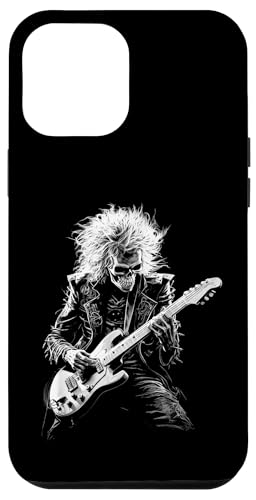 iPhone 12 Pro Max Rock and Roll Guitar Heavy Metal Head Metalhead Skeleton Men Case