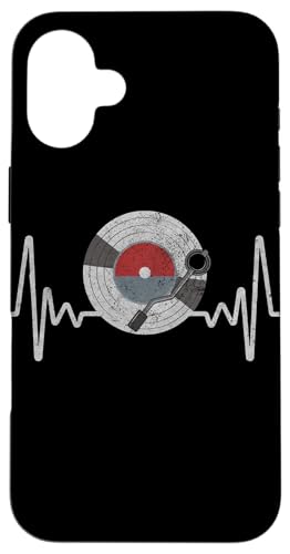 Disque vinyle Heartbeat Vintage Old School DJ amateur de tourne-disque Coque pour iPhone 16 Plus
