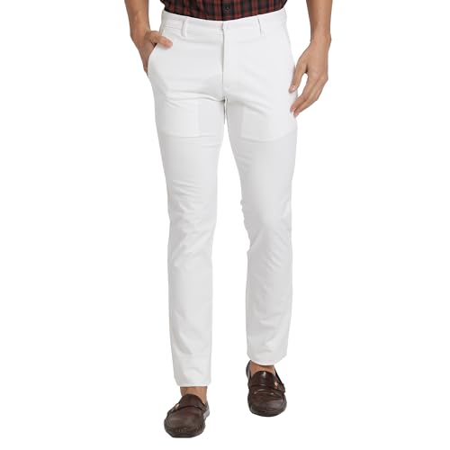 Image of Parx Men's Solid Pattern Lrt Cotton Blend Flat Front Casual Trouser
