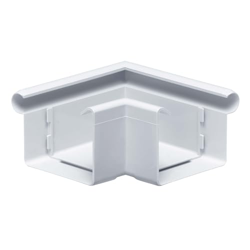 INEFA ángulo del canalón 90 grados ángulo exterior en forma de caja, PVC 68mm reborde blanco exterior, pieza de unión accesorios canalón,made in Germany