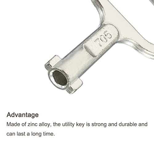 Patikil Triangle And Key Shape Socket Spanner Key, 4 Pack Metal Gas Water Meter Key Wrench For Electrical Cabinet Gas Water Meter Switch, Silver #TOP3