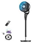 DREO Fan for Bedroom, 90° Oscillating Standing Fan, 20dB Quiet, 90ft Pedestal Fans for Room Office, DC Motor, 8+H Speeds, 3 Modes, 38-42'' Adjustable Height, Remote, 8H Timer, 105° Manual Vertical