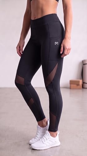 Image of Mehrang Stretchable Gym Pants for Women & Tights for Women Workout with Mesh Insert & Side Pockets