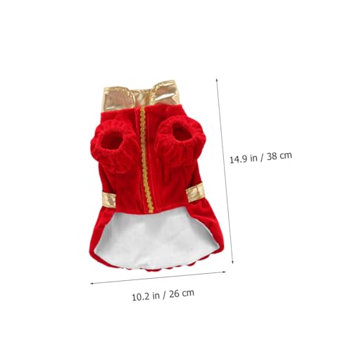 Disfraz navideño rojo para perros y gatos, talla M miniatura 2