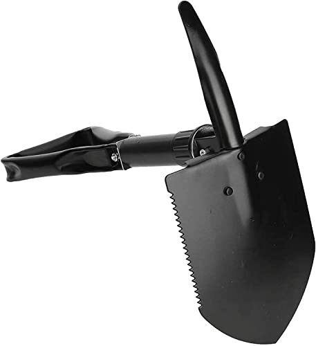 Große 47cm Multifunktions-Klappschaufel, Klappschaufel mit Aufbewahrungstasche, Campingschaufel zum Schaufeln/Graben/Schneiden/Hobeln/Sägen von Holz,Klappschaufel