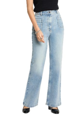 Jean large taille haute double stone femme - vue 2