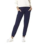 HUE Women's Sweatshirt Denim High Rise Jogger Leggings Hosiery, Dark Rinse Wash, XS