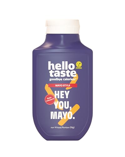 hellotaste Mayo Style 300ml - kalorienreduziert ohne Zuckerzusatz & voller Geschmack | Für Gerichte zum Grillen uvm. | Vegan aspartamfrei glutenfrei sojafrei | 1 x 300ml