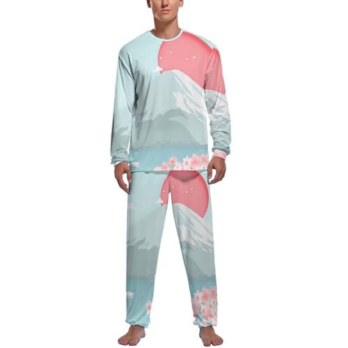 Pyjama homme manche longue Volcanique Japonais vêtement de nuit premium