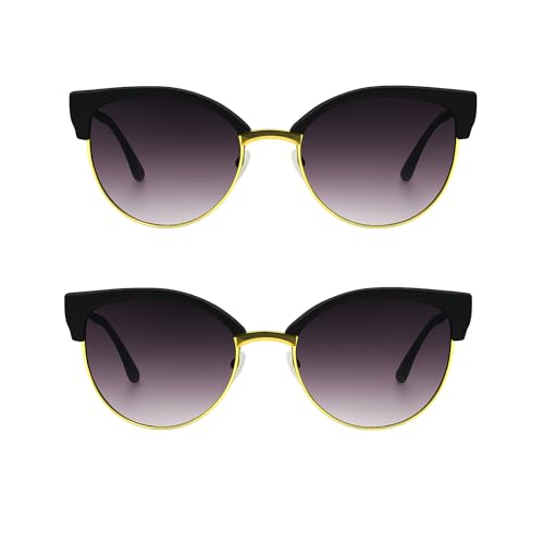 Image of proSPORT Women's Bifocal Reading Sunglasses - Cateye Frame, UV400 Protection, Gradient Lens, Lightweight Half Rim Readers