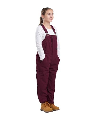 Berne Youth Softstone Insulated Bib Overall, Small Regular, Plum