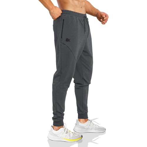 Image of BROKIG Mens Jogging Tracksuit Bottoms Gym Running Joggers L Dark Grey